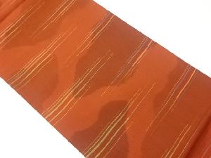 変わり横縞に抽象模様織出し全通洒落袋帯